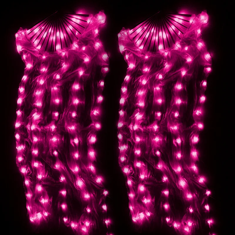 

2 Pieces Fans Stage Performance Belly Dance LED Fans 180cm Level Hand Props Belly Dance Accessories Flashed Lights