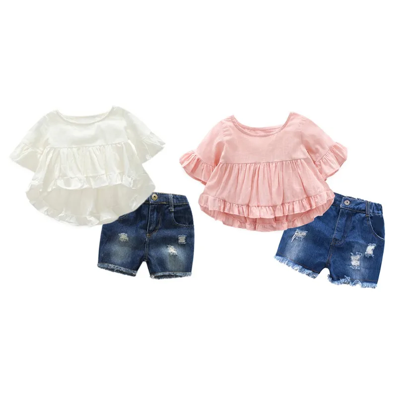 

Newborn Kid Baby Girl Clothes Round Neck Short Sleeve Top+Short Pant 2Pc Cotton Outfit Summer Children Clothes