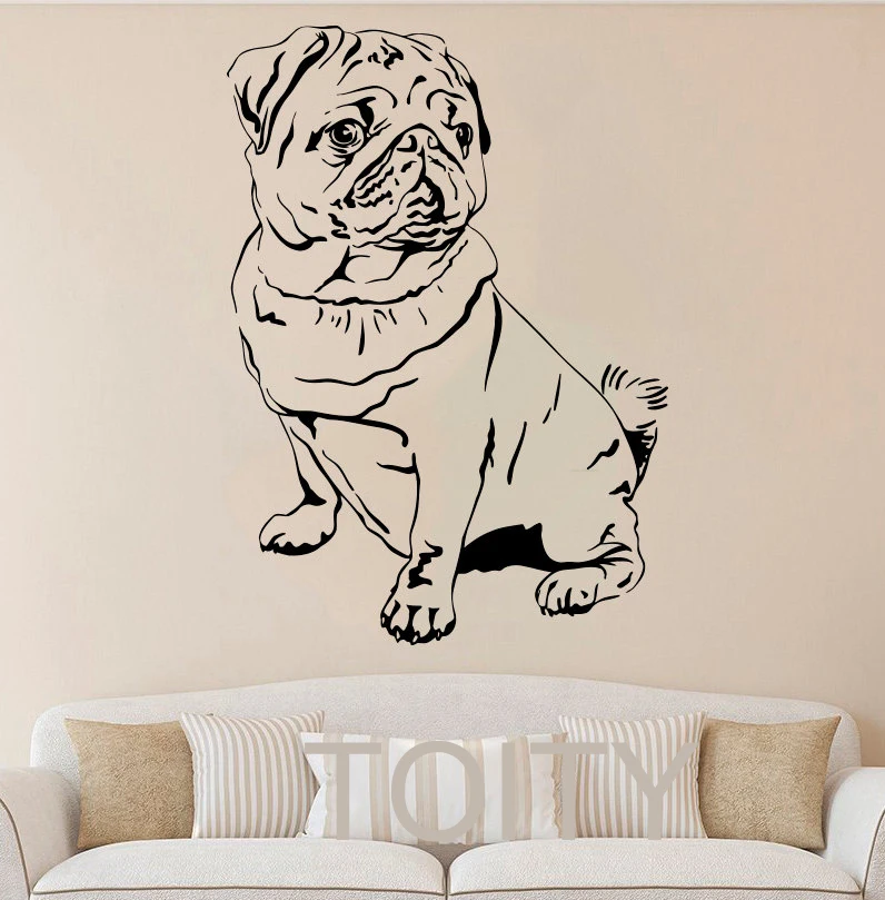 buy Pug Dog Wall Stickers Pet Animal Vinyl Decals Nursery Decor Home Room Interior Design Art Murals Bedroom