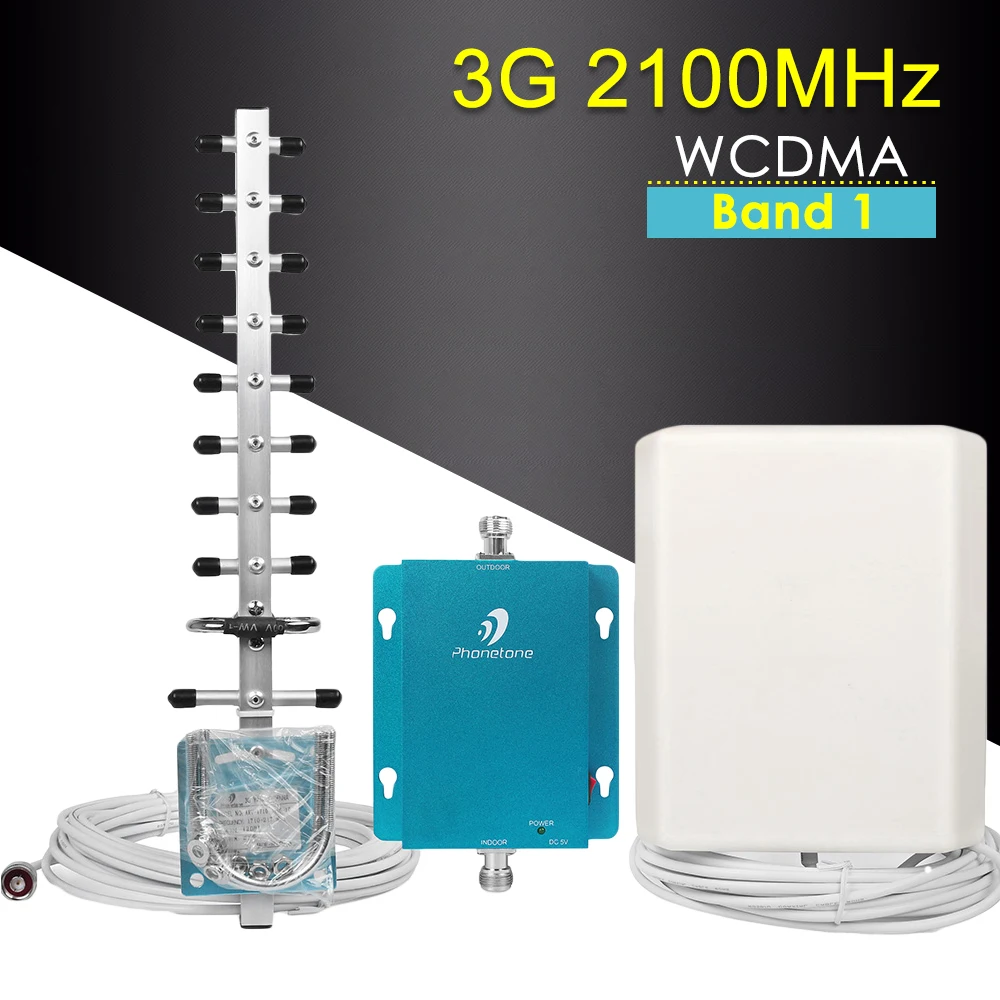 

62dB Band 1 3G Repeater 2100MHz Mobile Phone Signal Booster WCDMA 2100MHz 3G Cellular Amplifier Signal Booster 3G Repeater Kit