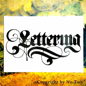 

SHNAPIGN Retro beautiful letter Temporary Tattoo Body Art Flash Tattoo Sticker 21*15cm Waterproof Fake Henna Painless Sticker