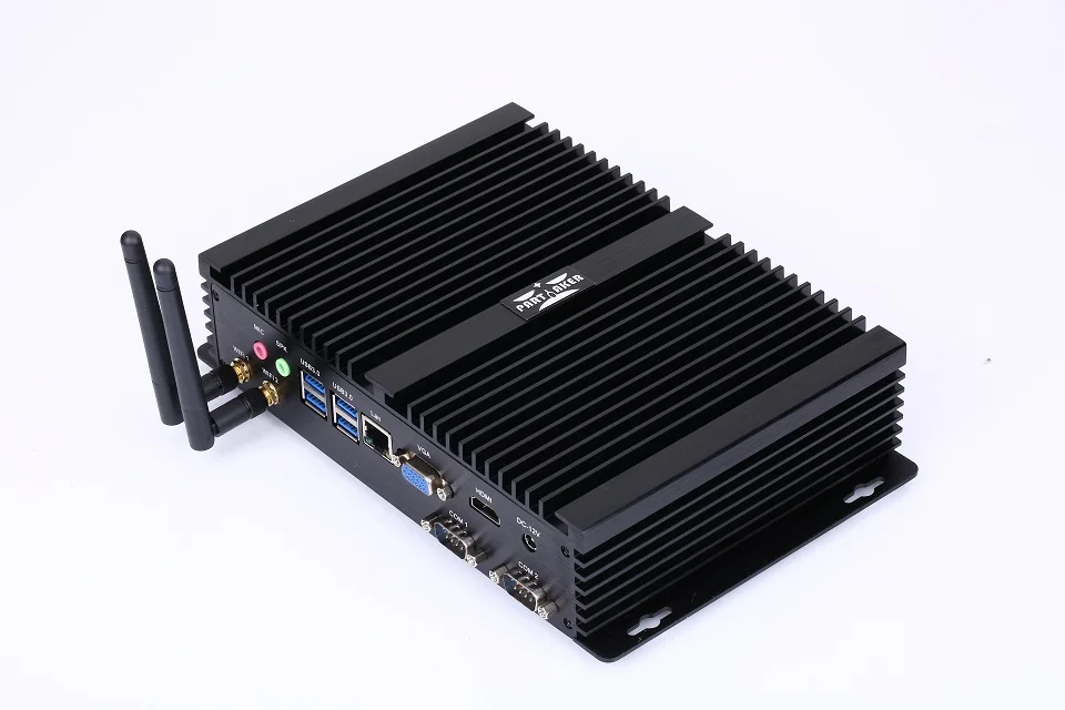 Причастником I3 Мини компьютер безвентиляторный мини ПК Windows 10 Core C1037U или C1007U 2* COM промышленный ПК Прочный ПК