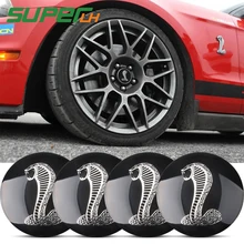 Since 4 Chapeaux de Centre de Roue Noirs pour enjoliveurs de moyeu de Jante de Cheval Mustang Cobra GT 60MM