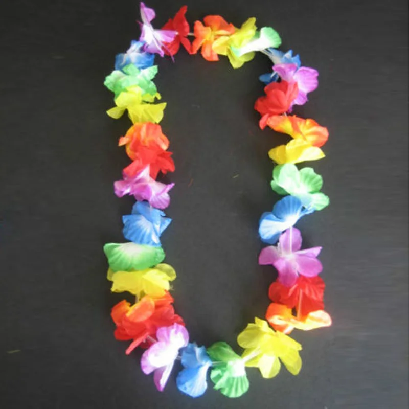 4 шт. Гавайские гирлянды в виде искусственных цветов ожерелье нарядное платье Свадебные Гавайи DIY вечерние украшения для пляжа и сада Рождественский венок