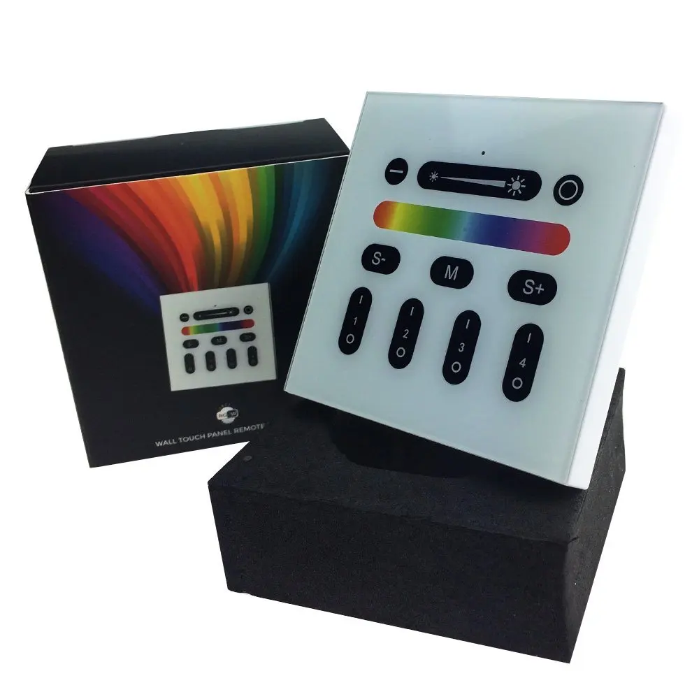 2.4G 4 Zone RF WIFI RGBW LED Wall Switch Touch panel controller compatible with ALL Mi light ...