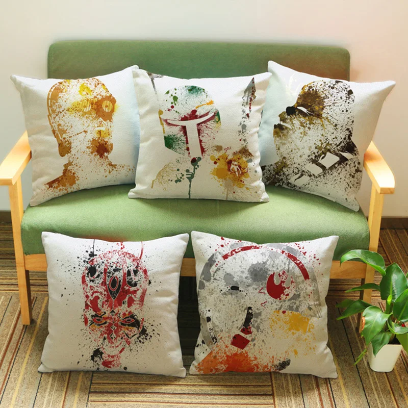 Star Wars Ink creative cotton linen printing pillow Home hotel Sofa Cushion Office Car cover 45 * cm | Дом и сад