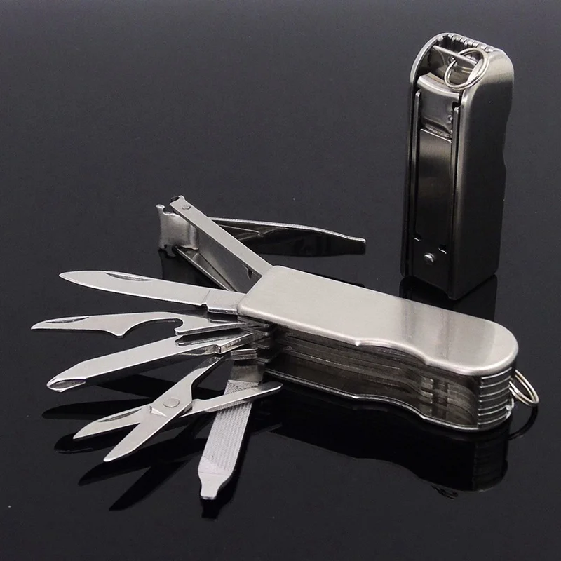 1 шт. складной кусачки для ногтей многофункциональные из нержавеющей стали кусачки для ногтей Ножницы Lima нож с ключом