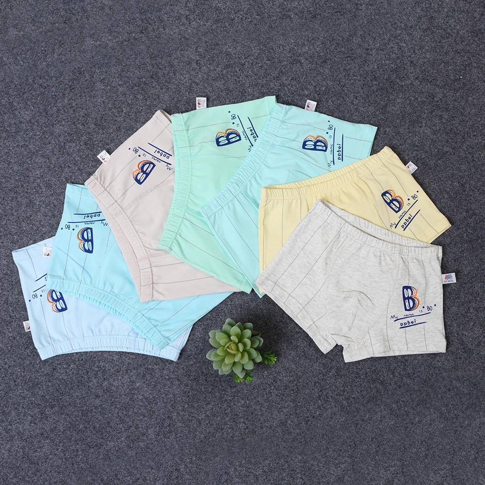 6 Pcs/Lot Children's Teenager Underwear Colorful Boys Shorts Panties Soft Organic Cotton Baby Boy Stripes Kids Underwear 2-7Y