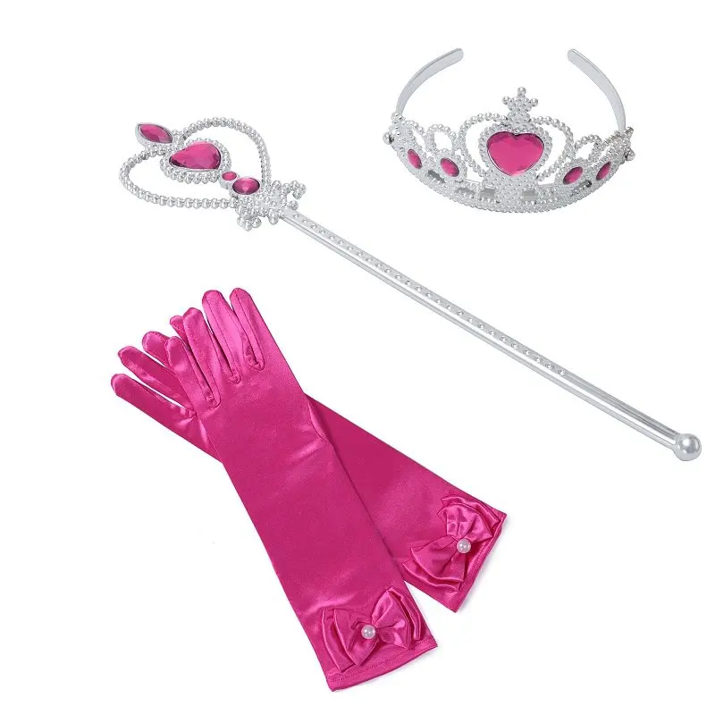 PaMaBa/Детское платье принцессы Авроры на день рождения; карнавальный костюм Спящей красавицы для девочек; Рождественский подарок; нарядное платье - Цвет: Crown Gloves Wand