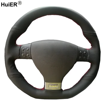 

HuiER Hand Sewing Car Steering Wheel Cover Microfiber For Volkswagen Golf 5 Mk5 GTI VW Golf 5 R32 Passat R GT 2005 Car Styling