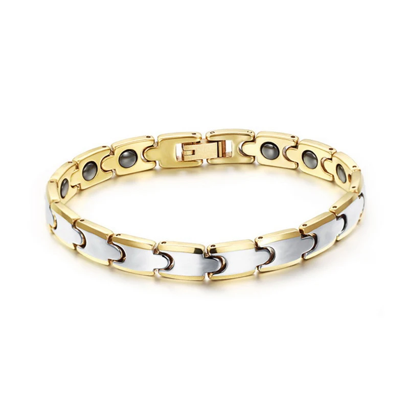 

Cool Tungsten Bracelet Men Health Care Black Magnet Bracelets & Bangles Gift Plated Gold Bracelets for Women Men Jewelry