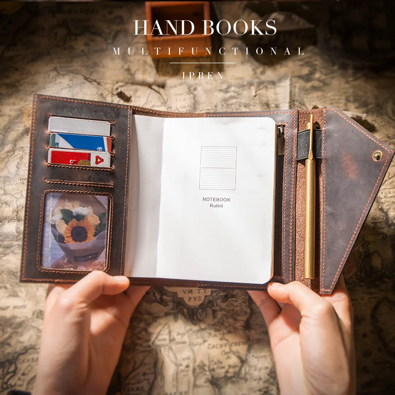 

Travelers Notebook 100% Genuine Leather Exercise Book Design Pocket Journal Diary Gift for Men & Women A5 A6 Refillable Planner