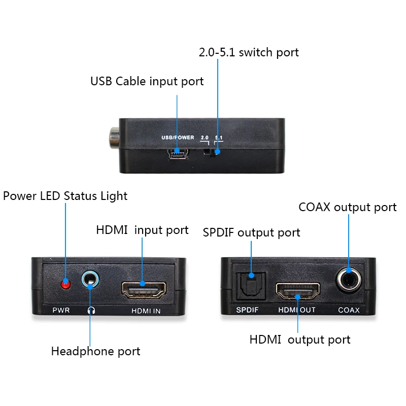 1080P HDMI вход aduio сплиттер конвертер адаптер к hdmi аудио с SPDIF+ R/L выход аудио видео HDMI конвертер