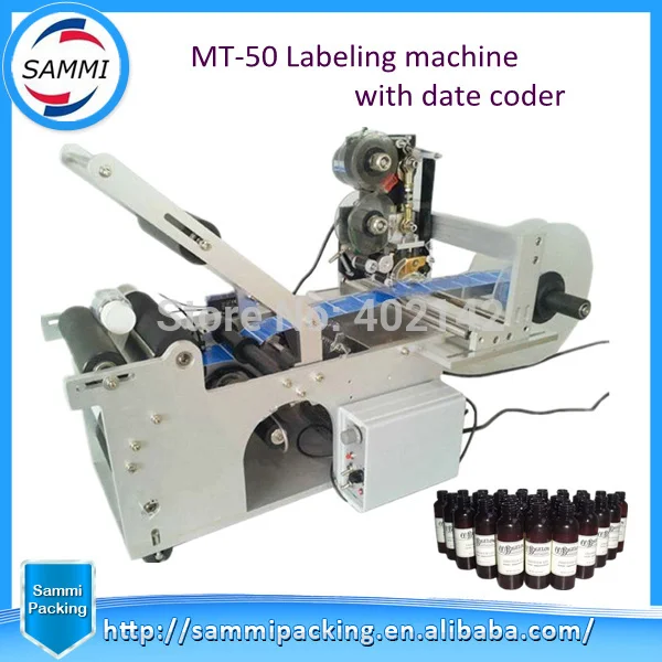 

MT-50 Semi-automatic round bottle labeling machine with date printer