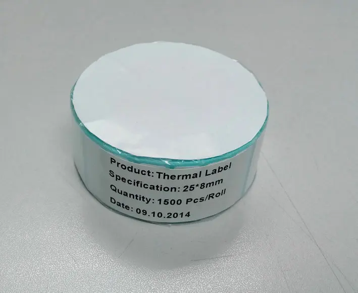 Sticker 25*8mm Thermal Label For Supermarket Label Logistics Label 1500 Pcs / Roll