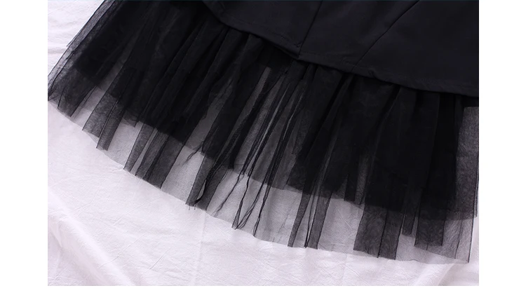Платье-рубашка для маленьких девочек коллекция года, новое весенне-осеннее милое Сетчатое черное платье в Корейском стиле для детей, одежда для крупных малышей, ws314