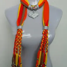 Красивая стильная разноцветная косичка шарф с ожерельем женские шали Роман шарфы полиэcтровый модный шарф