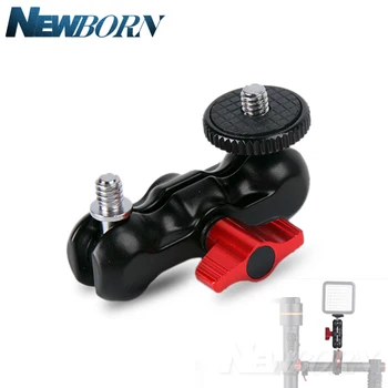 

NEW Mini Multi-Function Double Ball Head with Shoe Mount Adapter Mount 1/4-inch Screw for DSLR Camera LCD Monitor LED Lights