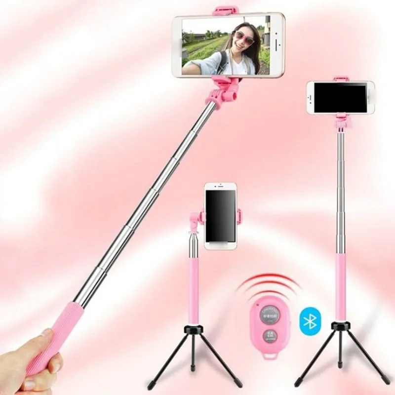 

Bluetooth selfie stick tripod Large mirror selfie stick with metal tripod 7 section telescopic Bluetooth mirror self-timer
