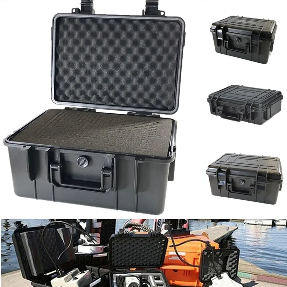 

Multifunctional Waterproof Tool Box With Foam Camera Airtight Hard Plastic Case Protective Shockproof Survival Storage Container