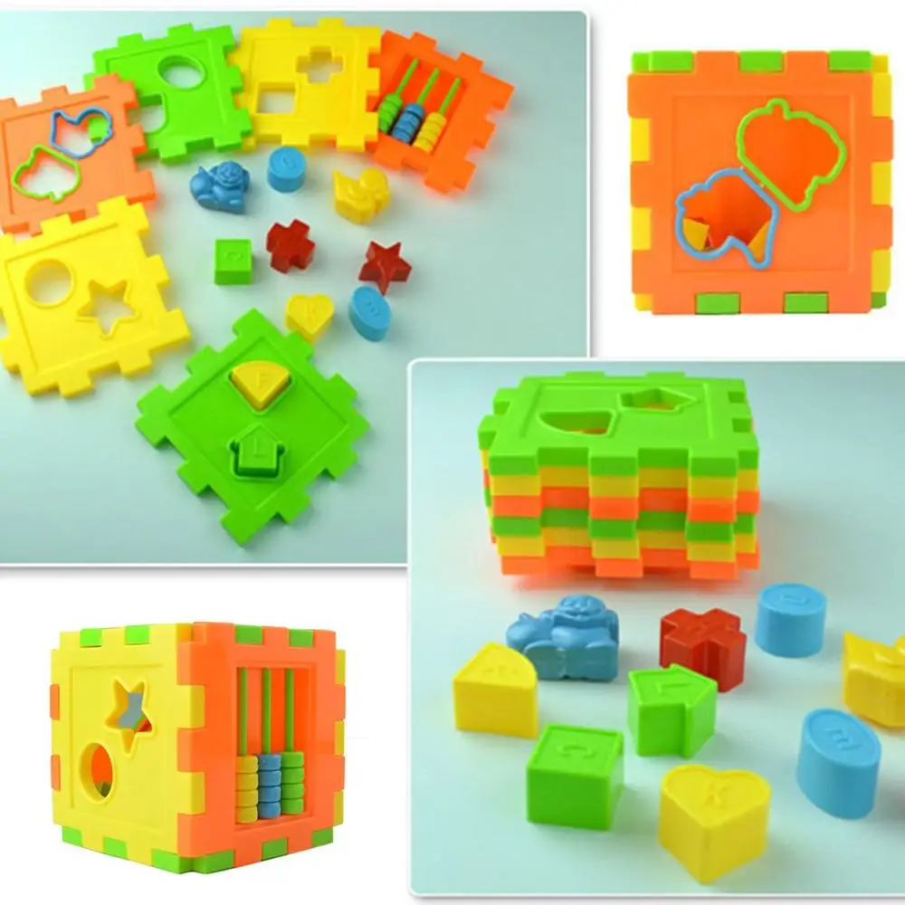 Детские Multi Форма сортировщик Интеллект коробка когнитивных соответствовать строительные блоки куб деятельности Ранние развивающие игрушки для Детский подарок - Цвет: Многоцветный