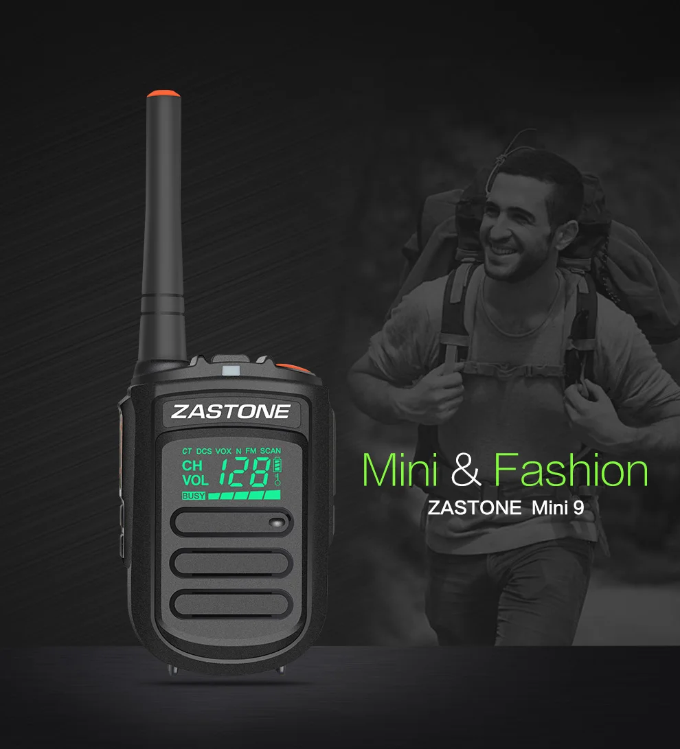 2 шт. Zastone mini9 иди и болтай Walkie Talkie UHF 400-470 МГц Частота двухстороннее радио FM сетевой, портативный коммуникатор радио для радио