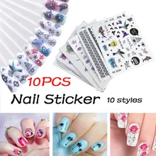 Наклейки для ногтей с модным принтом «сделай сам», клеящиеся наклейки для ногтей из ротанга с цветами, дизайн с кружевом, паста для ногтей, фольга для цветов для ногтей X 2 10