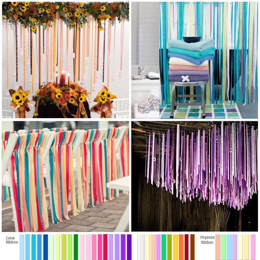 1*1m ribbon,DIY Ribbon decorated background wall, Ribbon Garland for