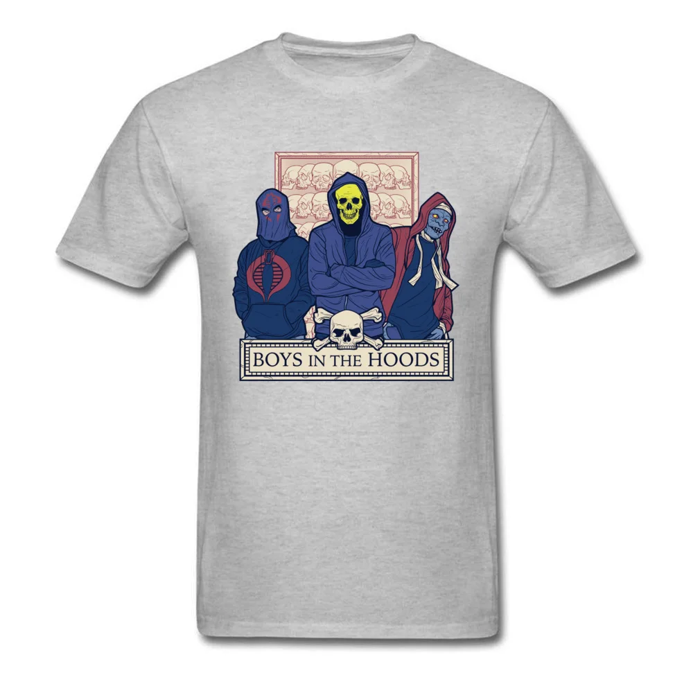 Printed boyz in the hoodz 8754 Short Sleeve NEW YEAR DAY Tops Shirt Graphic Round Collar Pure Cotton Sweatshirts Mens T-shirts boyz in the hoodz 8754 grey