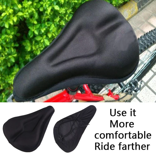 

Black Bike Cycling 3D Soft Memory sponge Thick Saddle Bicycle Seat Cushion Cover slow Shock absorption cushioning Saddle pad mat
