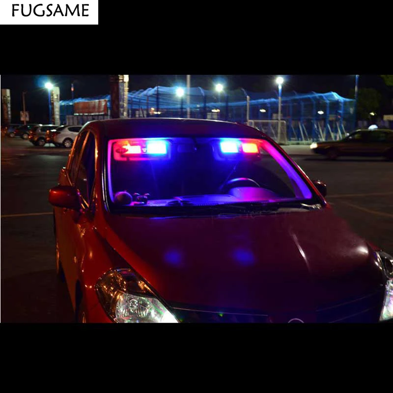FUGSAME козырек светодиодный синий красный мигающий свет лампа 86 светодиодов