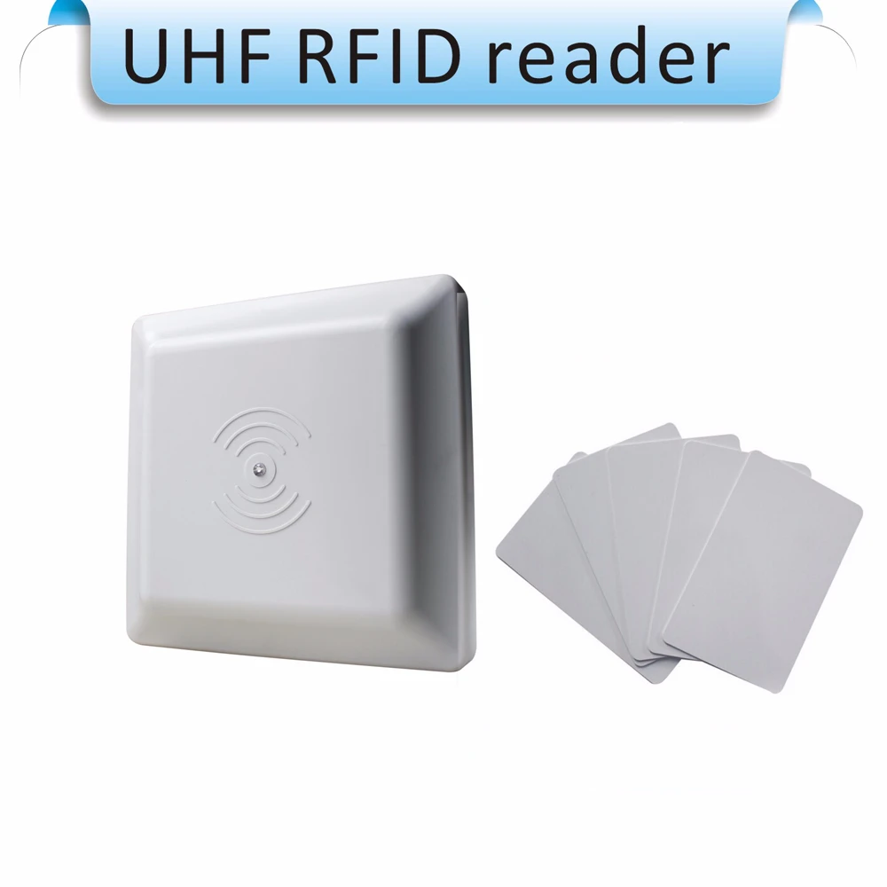 

UHF RFID card reader long range, 8dbi Antenna RS232/RS485/Wiegand 26 Reader 1-5M Integrative UHF RFID Reader +2pcs cards