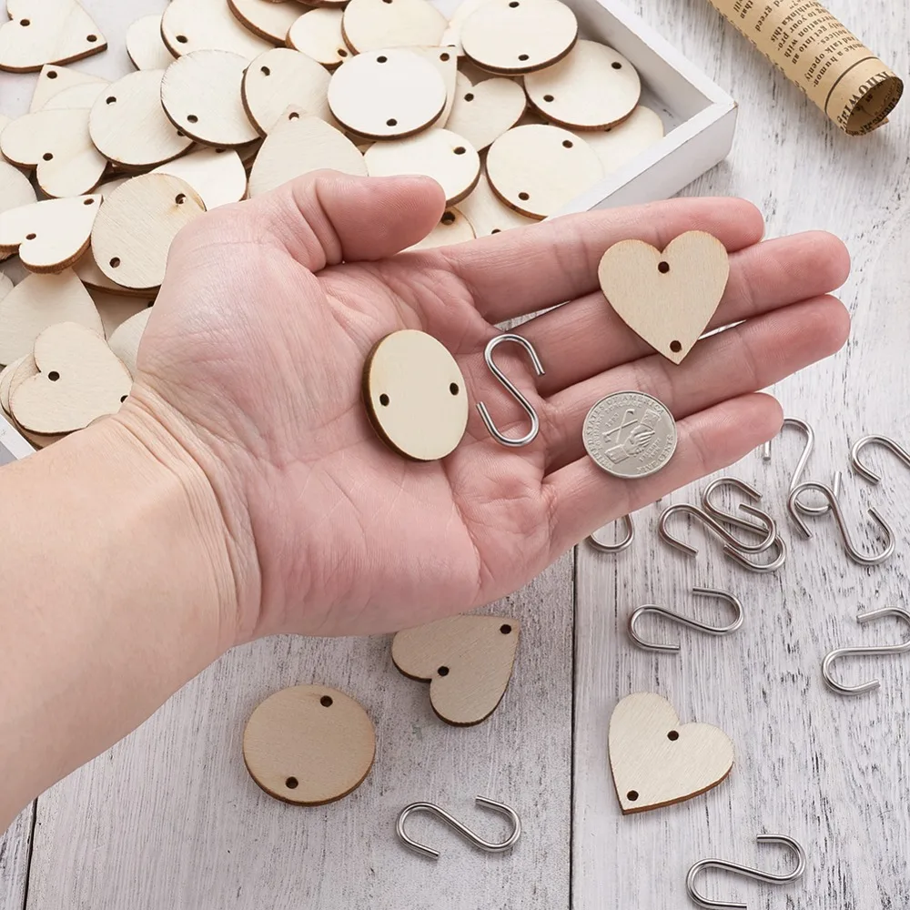 

DIY Links Jewelry Findings with Wood Links and 304 Stainless Steel S Hook Findings Jewelry Accessories Crafts Making Wholesale