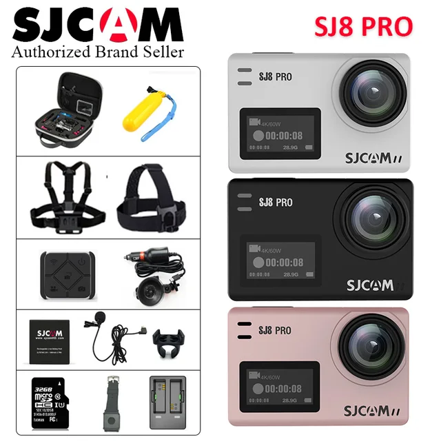 $US $169.09  SJCAM SJ8 Pro 4K 60fps Dual Touch Screen WiFi Action Camera 2.3 Inch Touch Screen Wide Angle EIS 8X