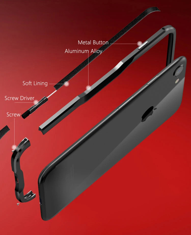 Luphie для iphone 8 плюс Чехол Роскошные Жесткий металлический Алюминий бампер противоударный чехол для телефона для iphone 8 Защитный чехол принципиально