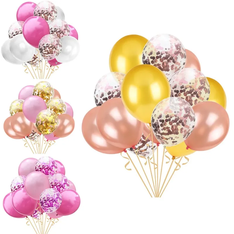 

15pcs 12inch Confetti Air Balloons Multi Rose Gold Red Latex Helium Balloon Happy Birthday Wedding Party Baby Shower Decorations
