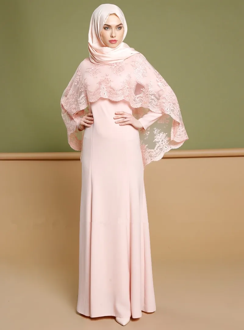 pink 2 piece abaya set | double layered abaya | embroidered abaya