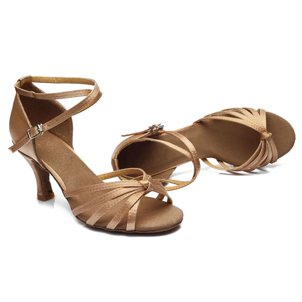 Najtaniej Gorąca sprzedaż kobiet Latin Dance buty Ballroom Tango Salsa Daning buty dla dziewczynek panie obcasy 5 cm 7 cm 11Corlors