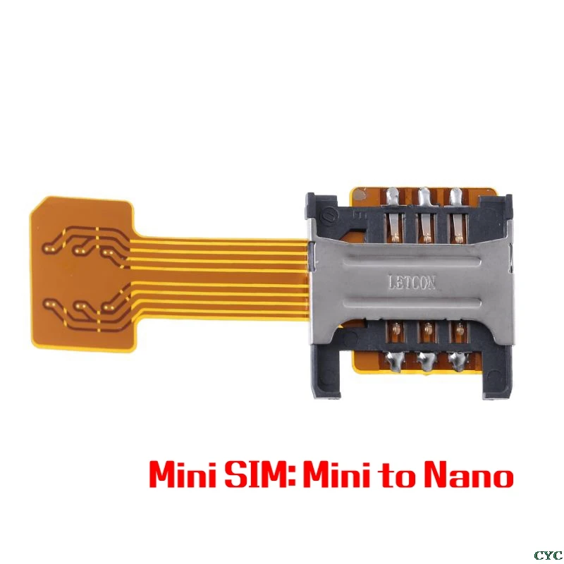 Гибридный двойной sim-карты Micro SD адаптер для Android удлинитель для телефона Nano Mic - Цвет: Mini to nano