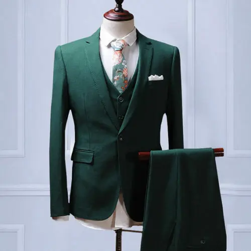 

Green Best Man Suits Wedding Groomsman Bride Formal Wear Suits Party Occasion