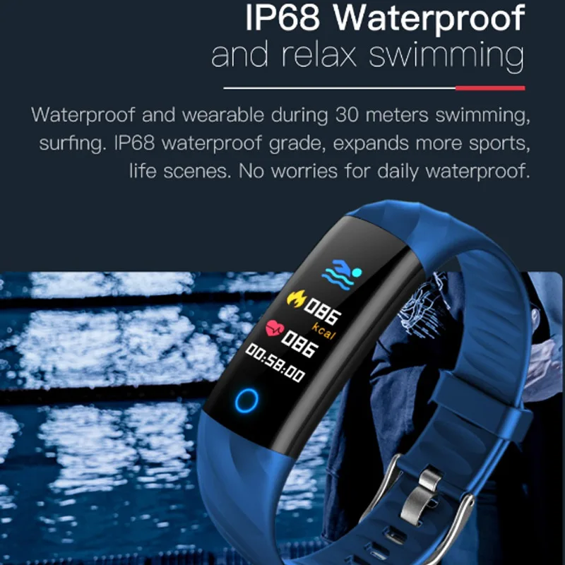 S5 фитнес браслет с сердечным ритмом IP68 Водонепроницаемый измеритель