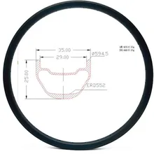 Grafen karbon mtb disk jantlar 27.5er 35x25mm simetri tubeless mtb disk jant karbon jantlar 650b bisiklet jant AM 400g bisiklet tekerleği