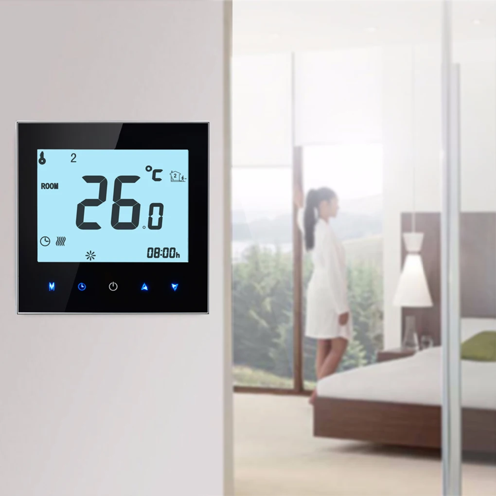 

Multi-protection LCD Display Touchscreen Electric Heating Thermostat Temperature Controller for Modbus Communication