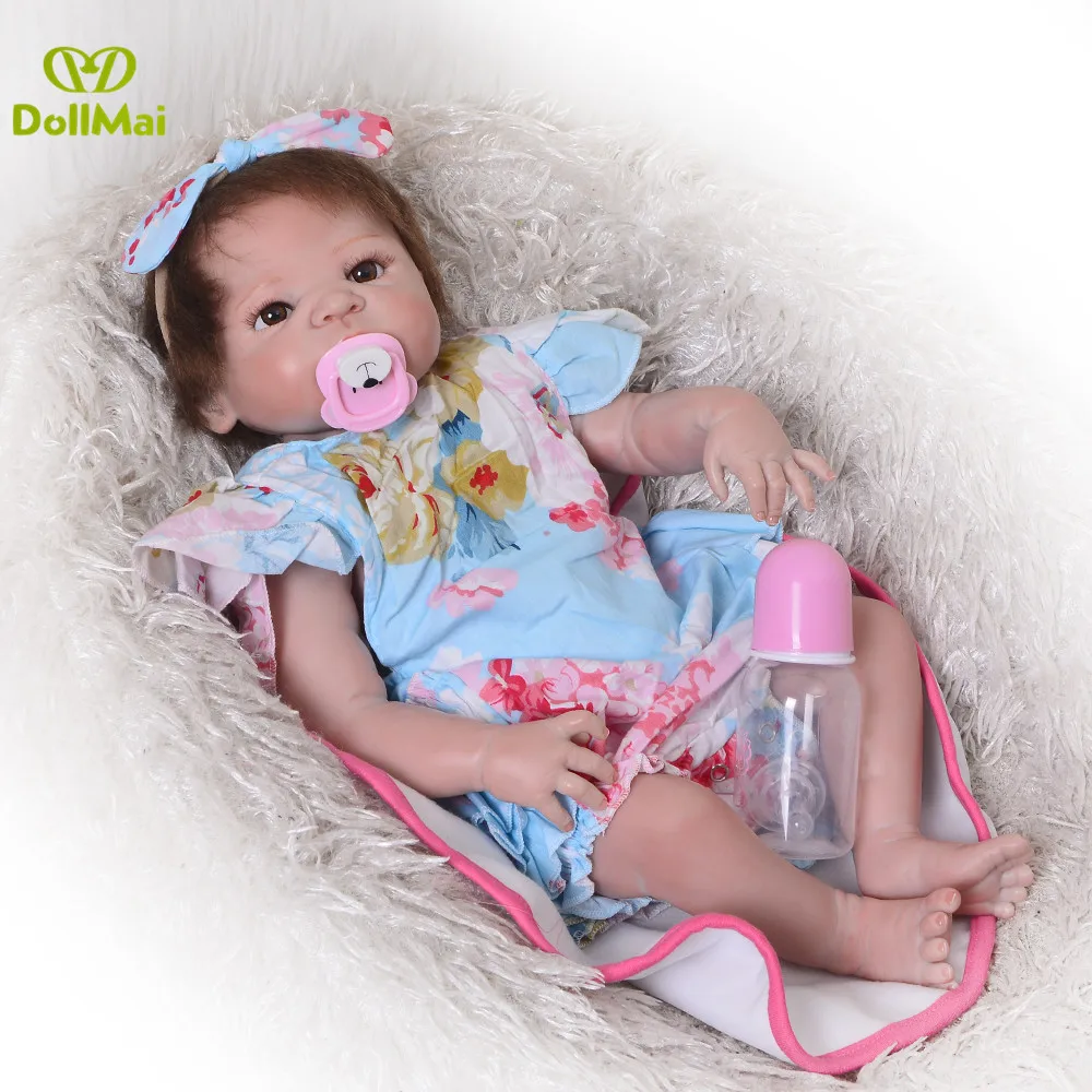 Boneca Возрожденный силикон completa menina 55 см bebe Новорожденные куклы подарок красная кожа волосы укоренились может купаться игрушки куклы для детских подарков