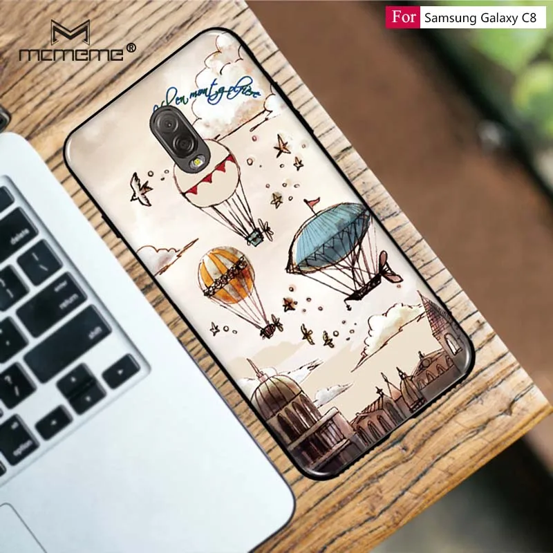 

For Samsung Galaxy C8 J7Plus Case Soft TPU Phone Back Cover For Samsung C7 2017 J7Plus Starfish Forest Pattern Decorative