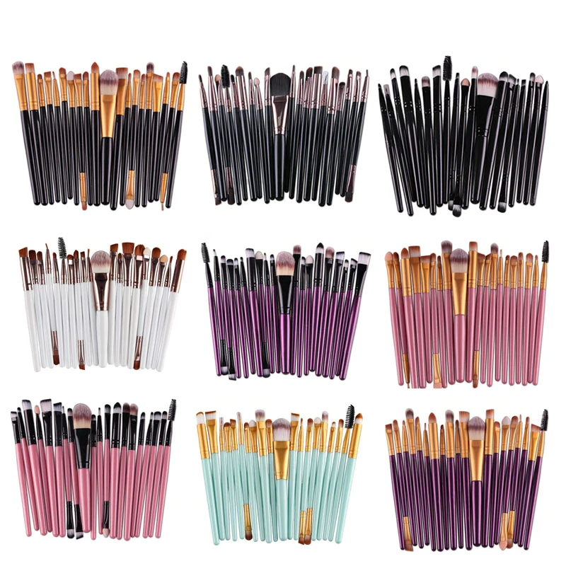 

Professional 20Pcs Soft Makeup Brushes Set Eyeshadow Foundation Eyebrow Eyelashes Eyeliner Blush Lip Brush Cosmetic Tool