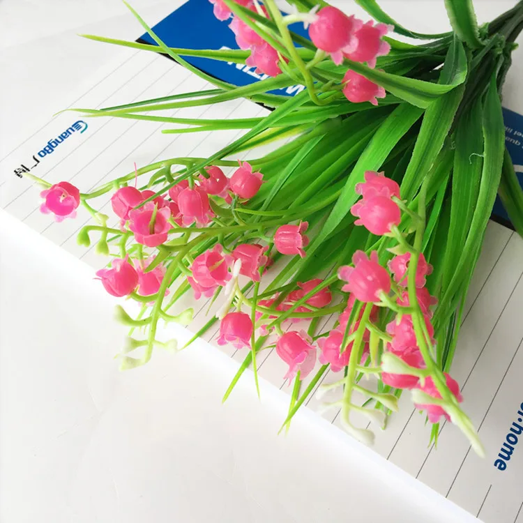 Искусственное растение Bellflowers Флокирование Enkianthus Quinqueflorus Поддельные Плюшевые пластиковые кантерберри колокольчик домашние декоративные цветы