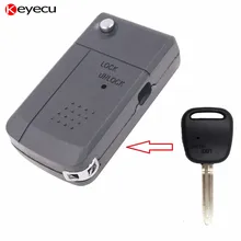 Keyecu Modified Foldable Remote Key Shell Case Cover Box for Toyota Carina Estima Harrier Previa Corolla Celica,Side 1 Button