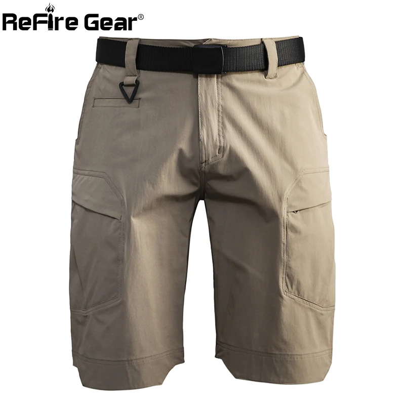 Refire gear, мужские водонепроницаемые рабочие шорты, военные, тактические, растягивающиеся, армейские, боевые, Карго, короткие, мужские, мульти карманы, страйкбол, короткие штаны