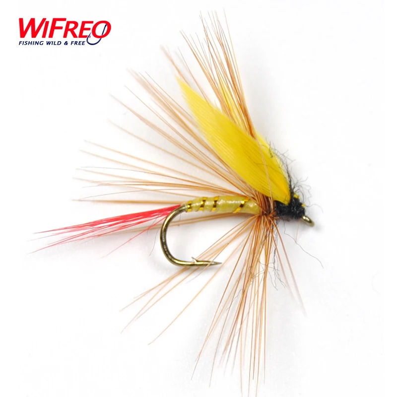 10PCS Wifreo 12 Sick Yellow Sally Fly May Fly Trout Fishing Flies with Free Boxin Fishing